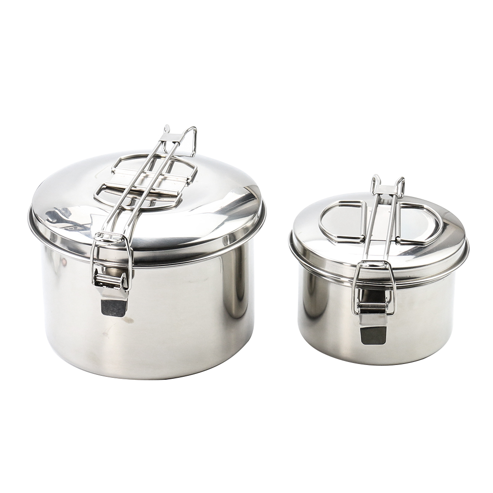 Camping Hanging Cooking Pot - 스테인리스 스틸 캠핑용 뚜껑 달린 냄비