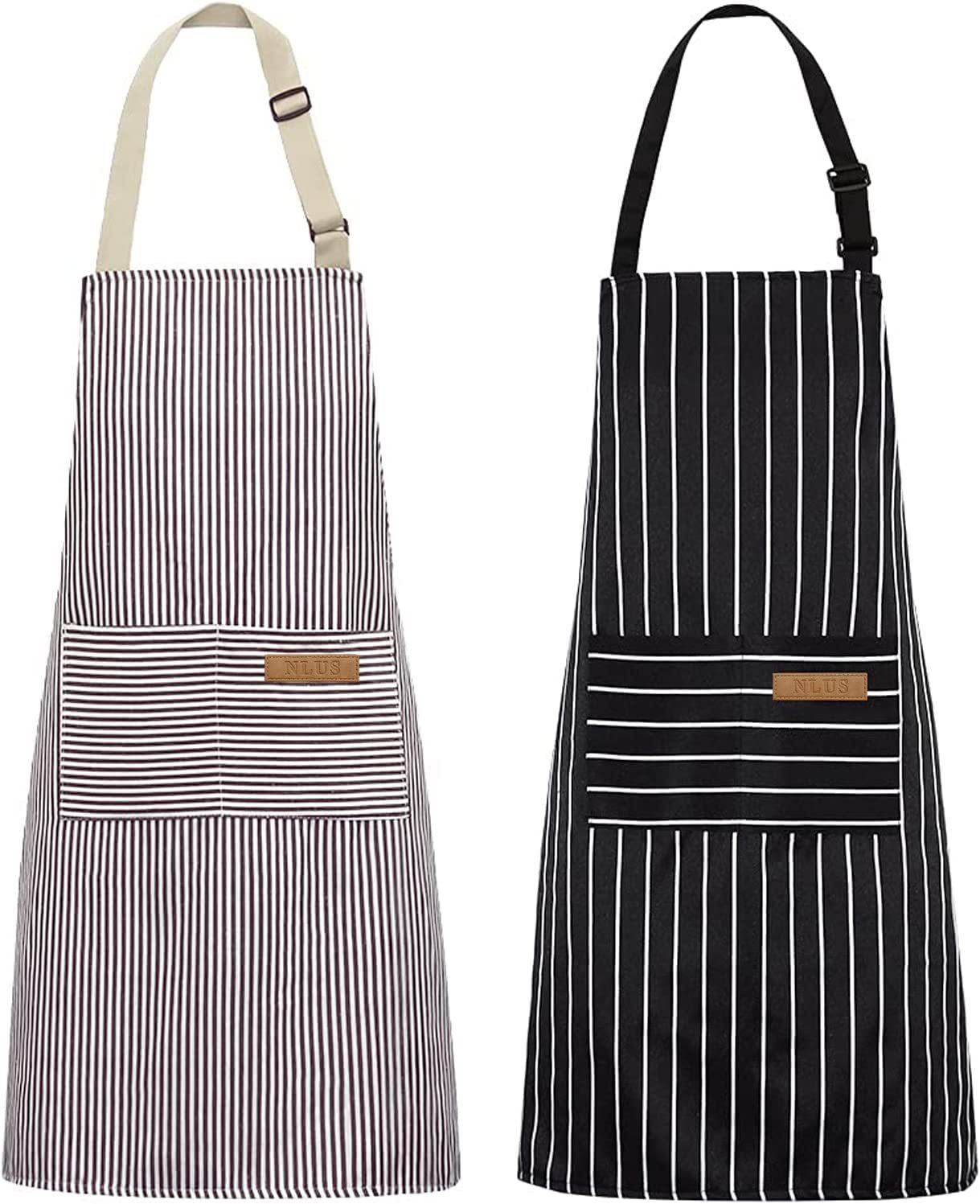 Camping Cooking Apron - 검정색 흰색 줄무늬 주방 앞치마 남성