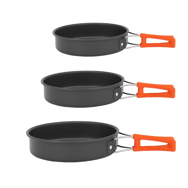 Camping Cooking Wok - 보관 가방이 달린 휴대용 프라이팬, 들러붙지