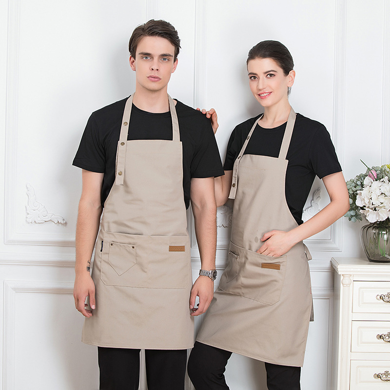Camping Cooking Apron - 맞춤 브랜드 로고 주방 앞치마 (여성/남성/셰프/작업/그릴/레스토랑/바/매장/카페/뷰티