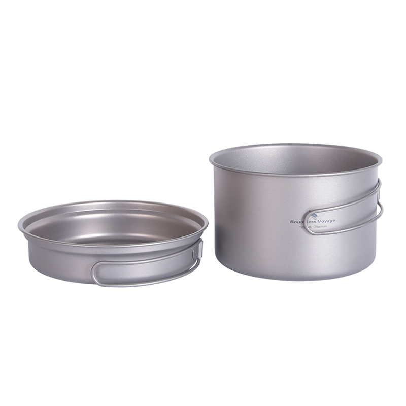 Camping Cooking Pots And Pans Set - 무한한 여행 티타늄 냄비 프라이팬, 접이식