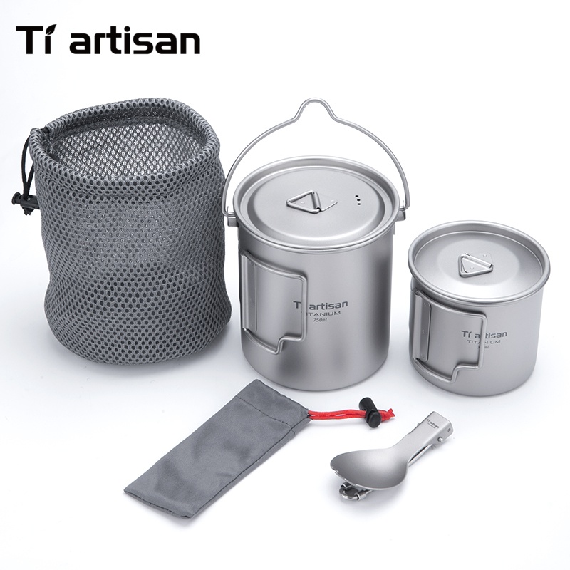 Camping Cooking Trangia - Tiartisan 순수 티타늄 초경량 조리기구 세트