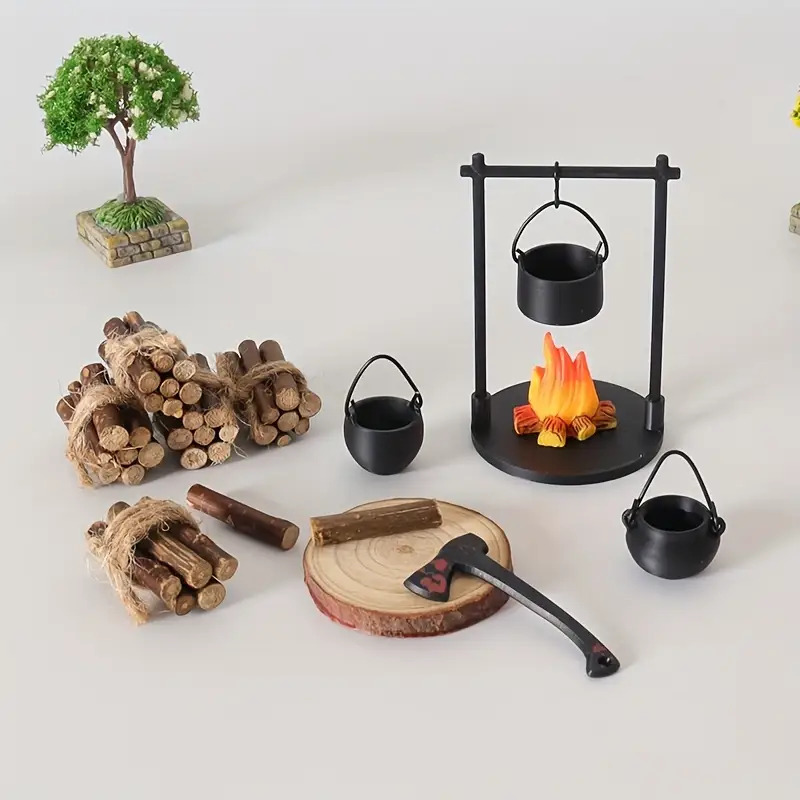 Camping Cooking Accessories - 미니 캠프파이어 행잉 스토브 냄비 인형집
