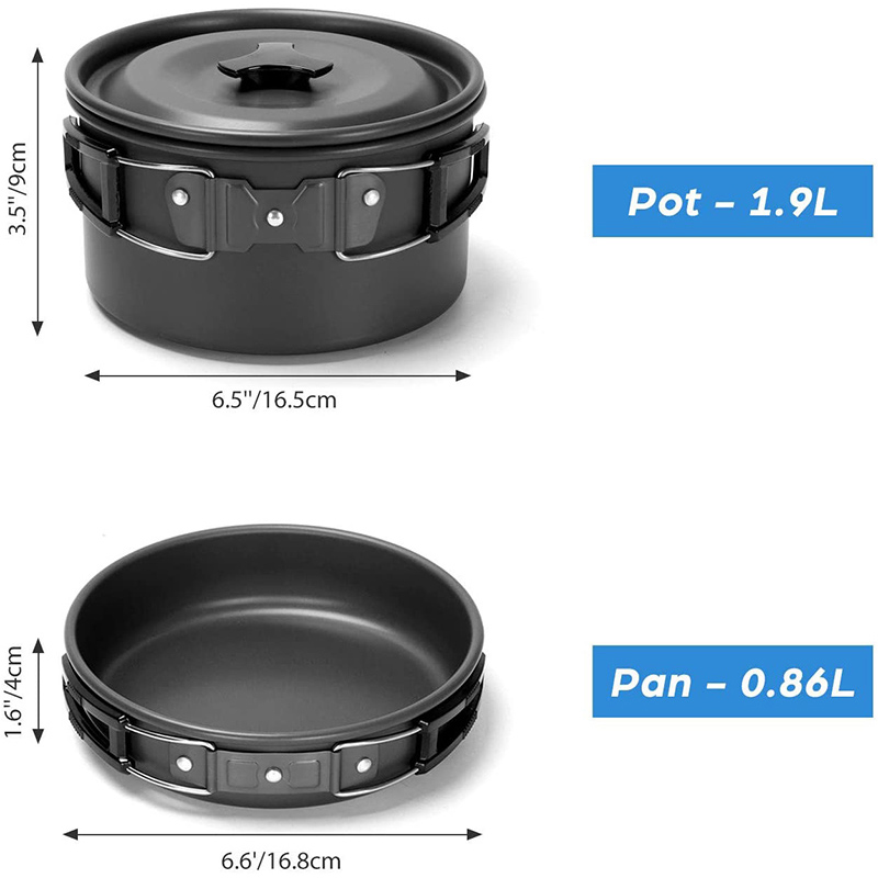 Camping Cooking Pots And Pans Set - 1 세트 야외 냄비 팬 캠핑