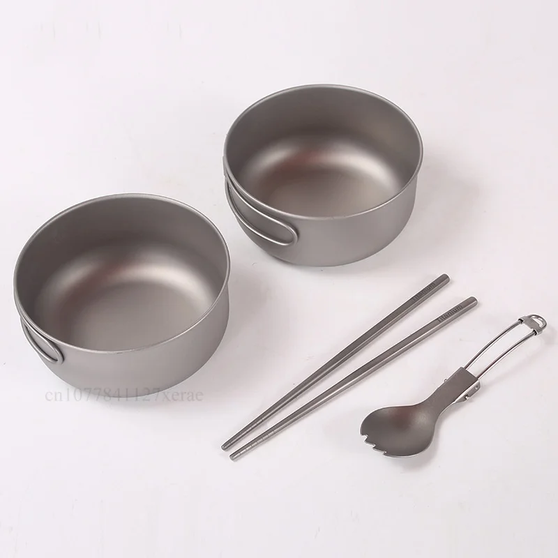 Camping Hanging Cooking Pot - 순수 티타늄 캠핑 조리기구 세트 500ml