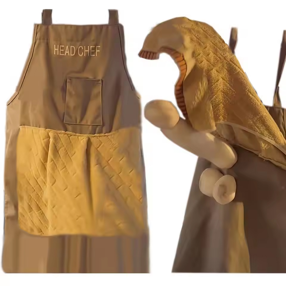 Camping Cooking Apron - 새로운 셰프들 장난용 앞치마, 포켓이 있는