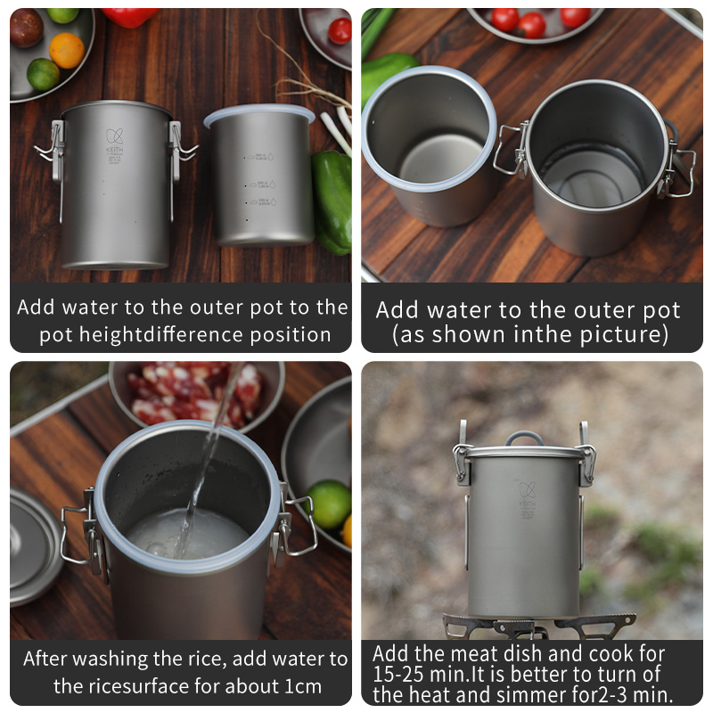 KEITH 순티타늄 밥짓기 냄비 900ml 초경량 접이 - Camping Cooking Rice 리뷰 및 가격