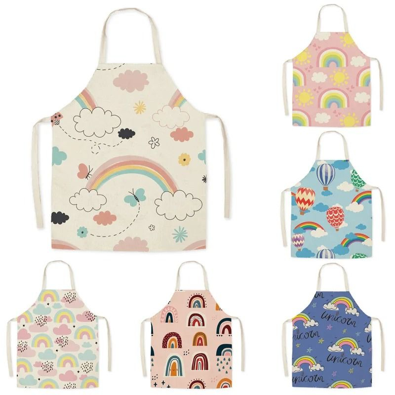 여름 무지개 태양 추상 패턴 앞치마 성인 민소매 주방  - Camping Cooking Apron 리뷰 및 가격