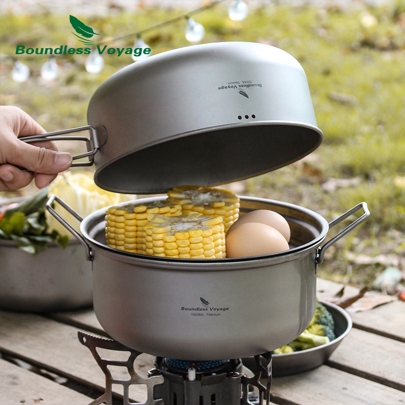 무한 항해 티타늄 스티머 스톡팟 프라이팬 세트 초경량  - Camping Cooking Rice 리뷰 및 가격