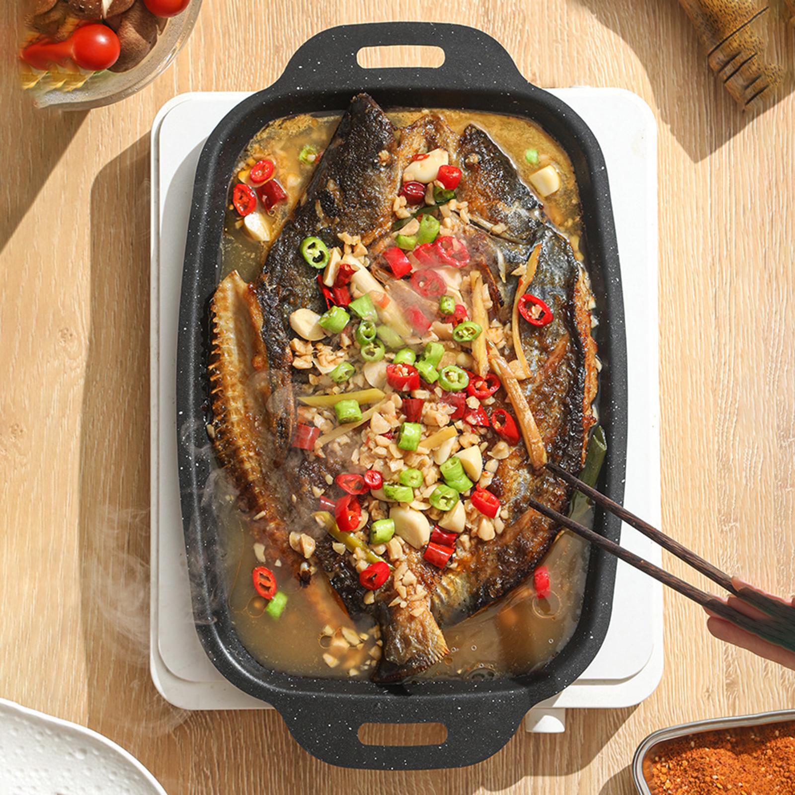 바베큐 팬 논스틱 탄소강 휴대용 다용도 블랙 직사각형  - Camping Cooking Wok 리뷰 및 가격