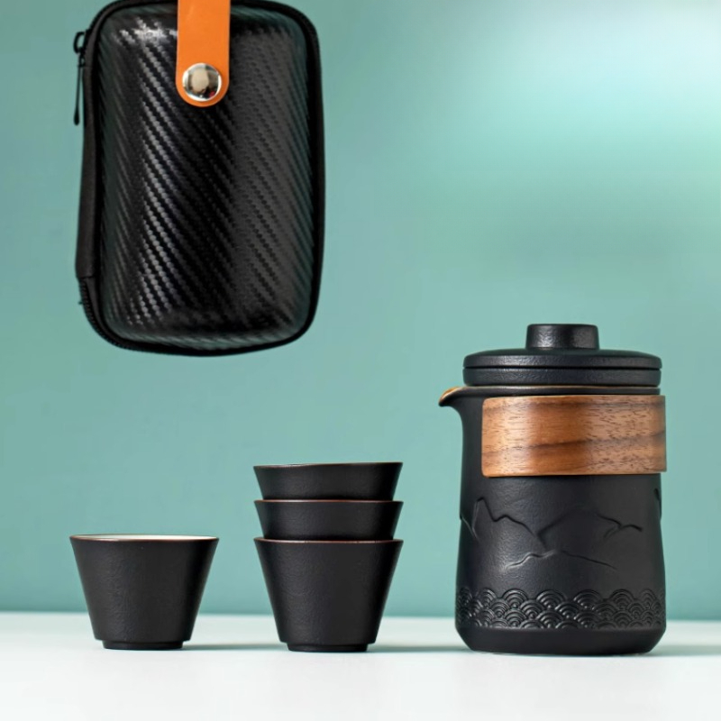 휴대용 여행 차 세트 한 냄비 한 컵 빠른 컵 차 세트 - Camping Cooking Accessories 리뷰 및 가격