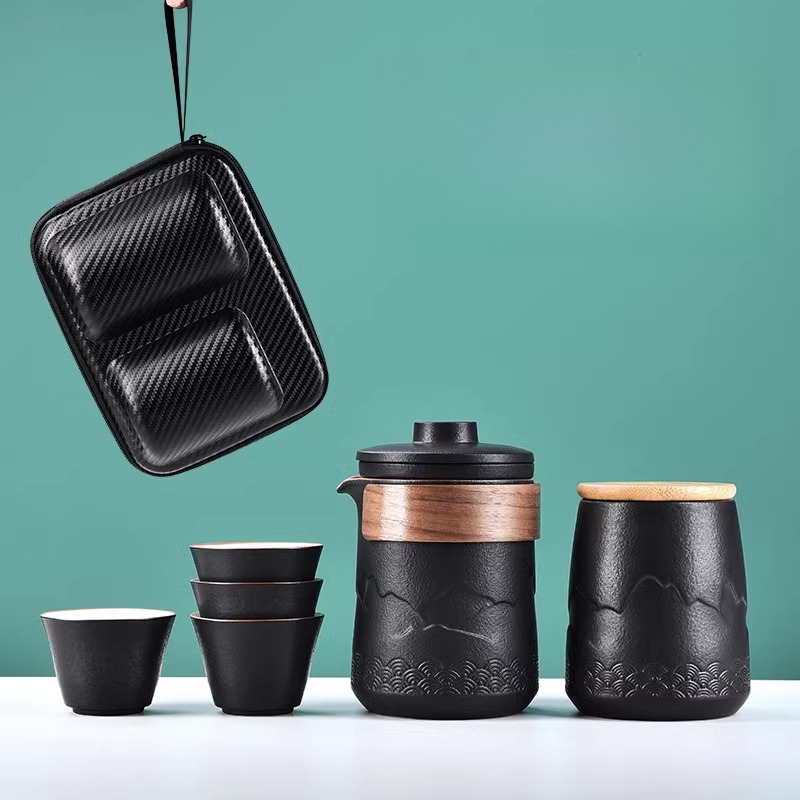 휴대용 여행 차 세트 한 냄비 한 컵 빠른 컵 차 세트 - Camping Cooking Accessories 리뷰 및 가격