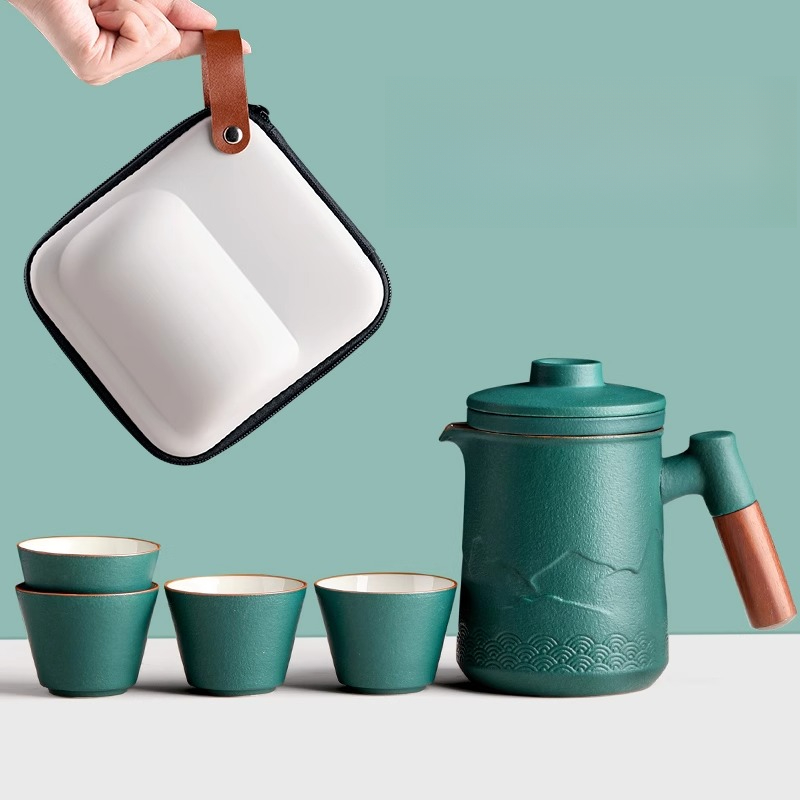 휴대용 여행 차 세트 한 냄비 한 컵 빠른 컵 차 세트 - Camping Cooking Accessories 리뷰 및 가격