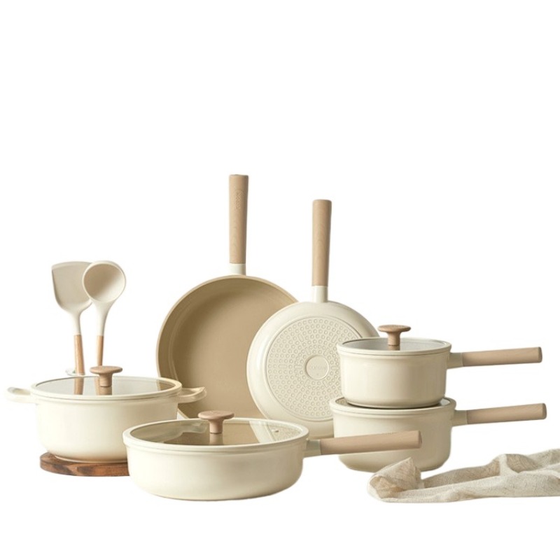 겔링 중국산 저렴한 화이트 티타늄 세라믹 주방 팬 및  - Camping Cooking Pots And Pans Set 리뷰 및 가격
