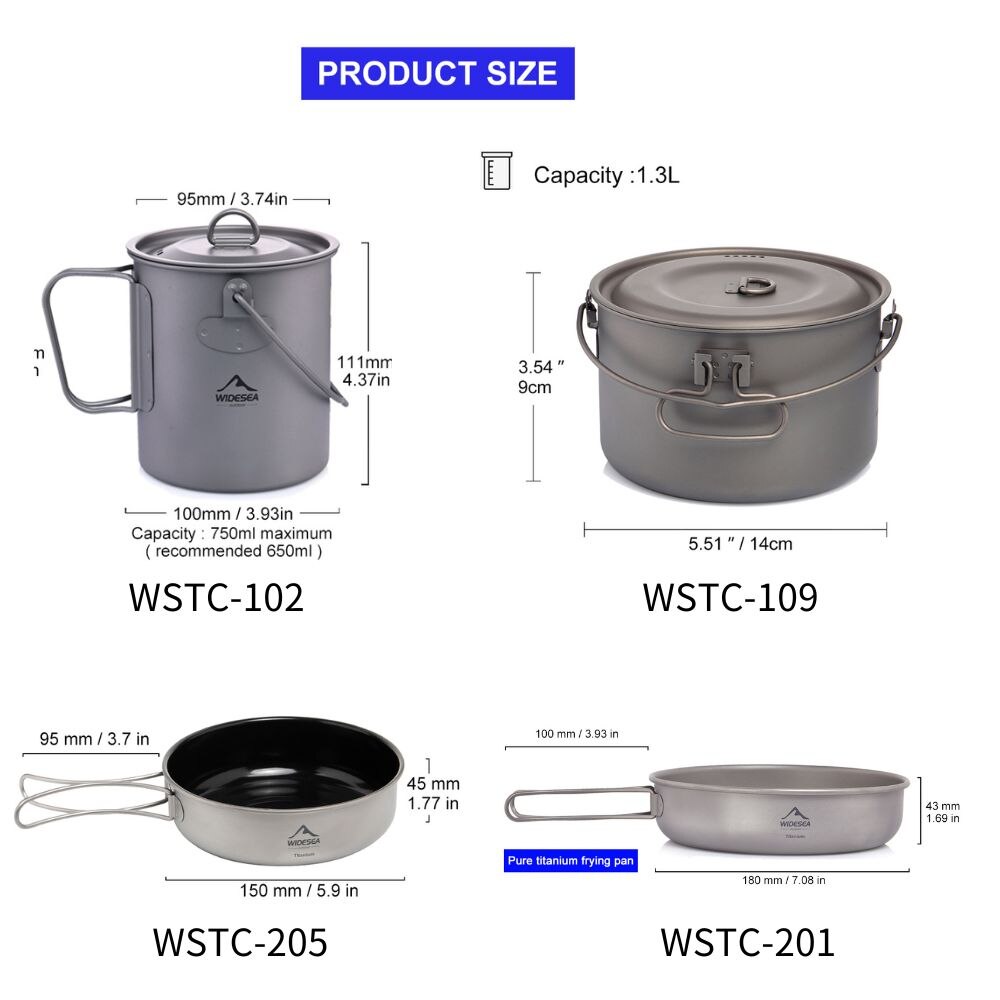 Widesea 캠핑 식기 티타늄 조리기구 세트, 관광  - Camping Cooking Rice 리뷰 및 가격