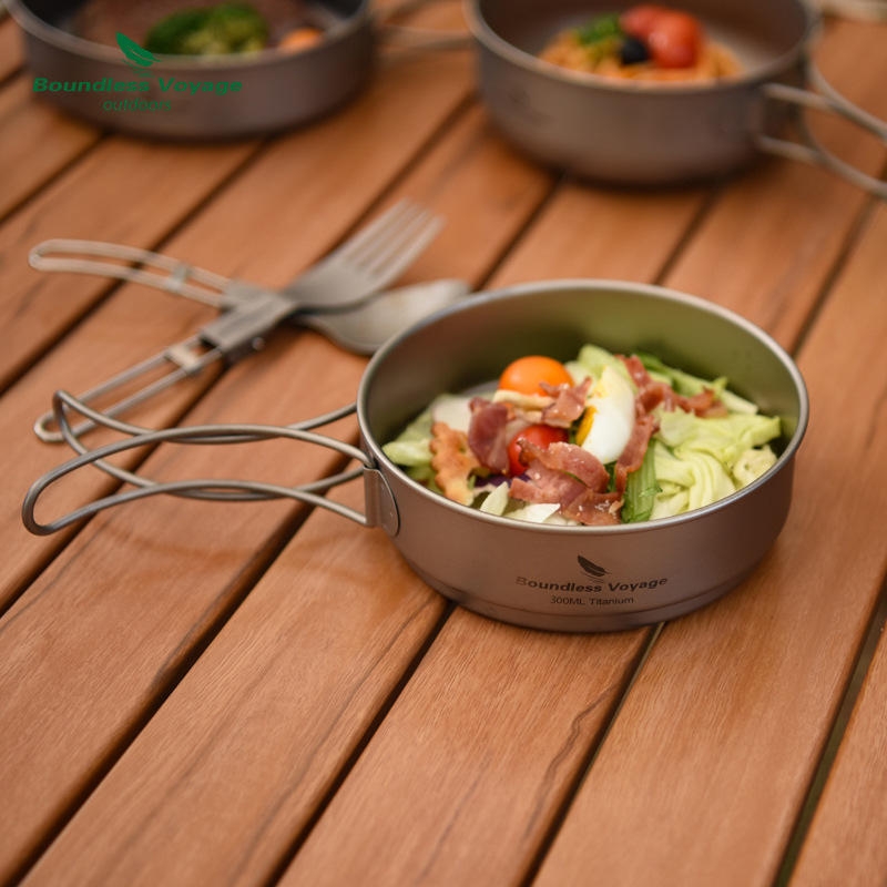 순수 티타늄 접이식 손잡이 냄비 세트, 초경량 휴대용, - Camping Cooking Pots And Pans Set 리뷰 및 가격