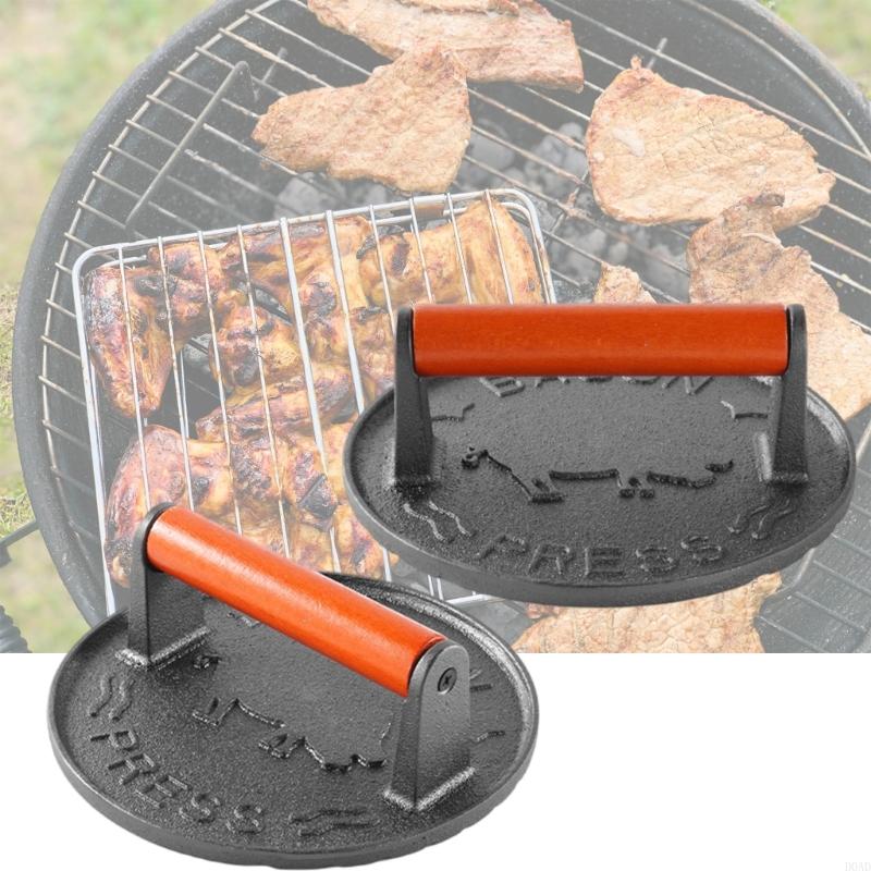 D0AD 헤비 듀티 주철 버거 프레스 인체 공학적 목재 - Camping Cooking Cast Iron 리뷰 및 가격