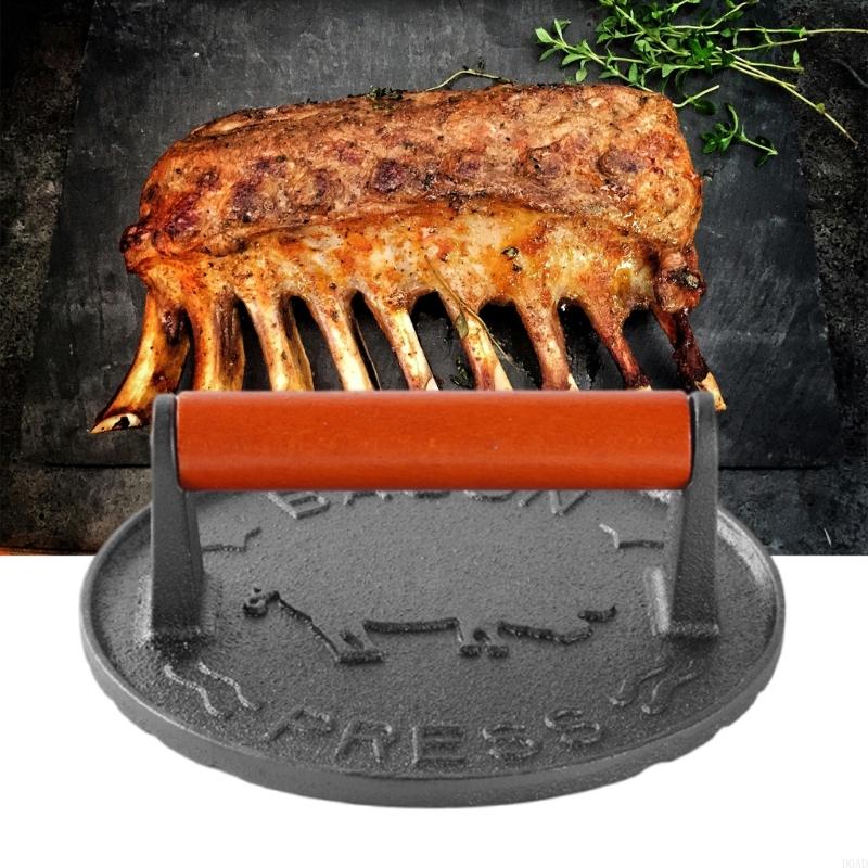 D0AD 헤비 듀티 주철 버거 프레스 인체 공학적 목재 - Camping Cooking Cast Iron 리뷰 및 가격