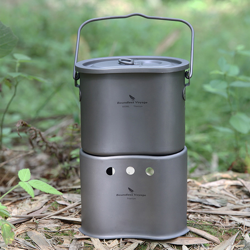 Boundless Voyage 티타늄 조리기구 세트,  - Camping Hanging Cooking Pot 리뷰 및 가격