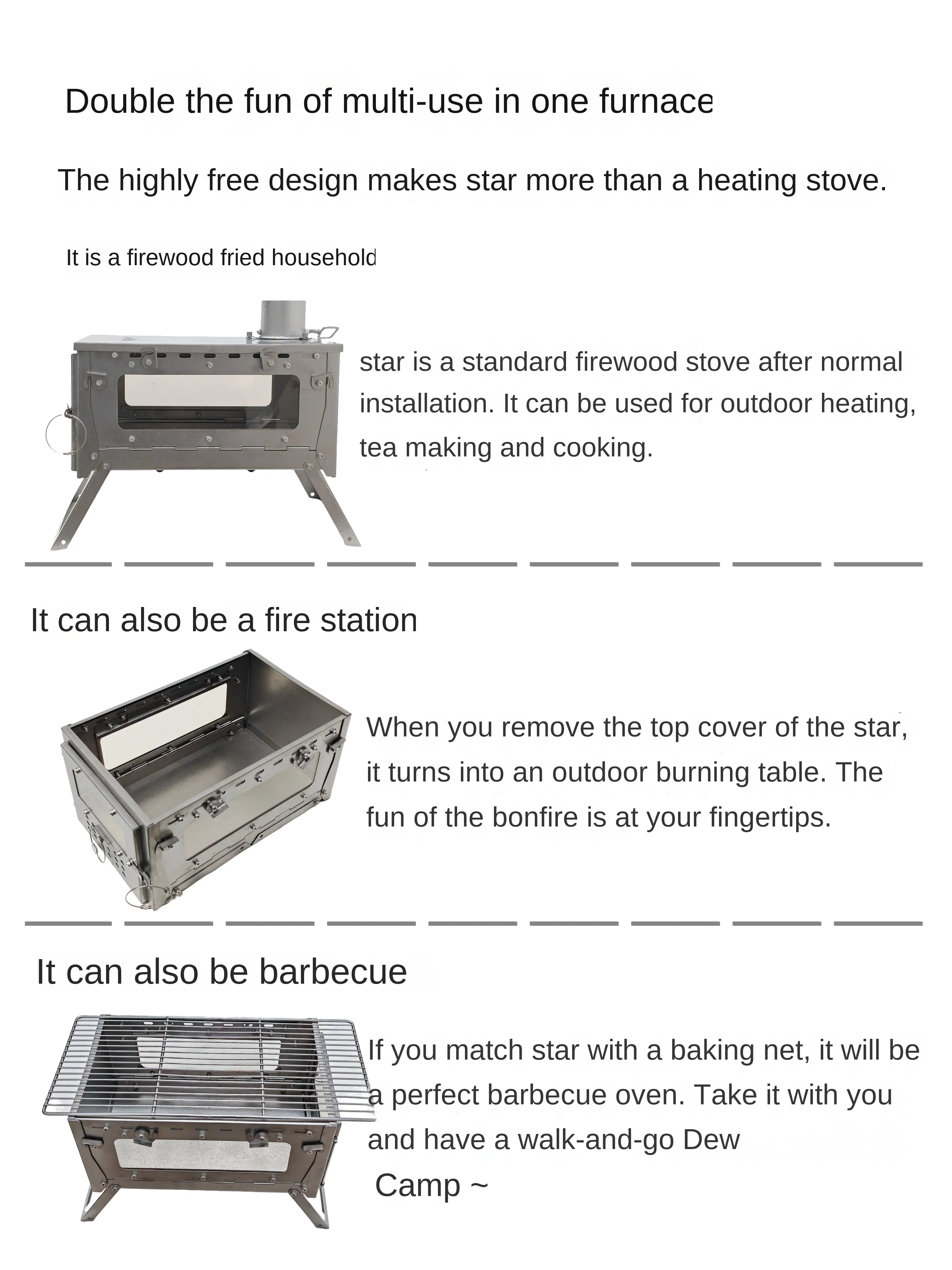 WT 스타 티타늄 합금 접이식 장작 난로, 하이킹 캠핑 - Camping Cooking Drawer 리뷰 및 가격