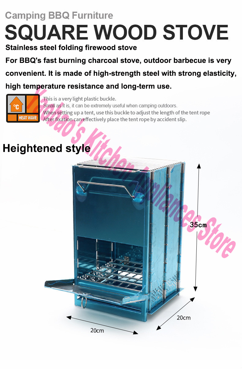 목재 난로 야외 캠핑 장비 분해 가능 휴대용 피크닉 스 - Camping Cooking Accessories 리뷰 및 가격