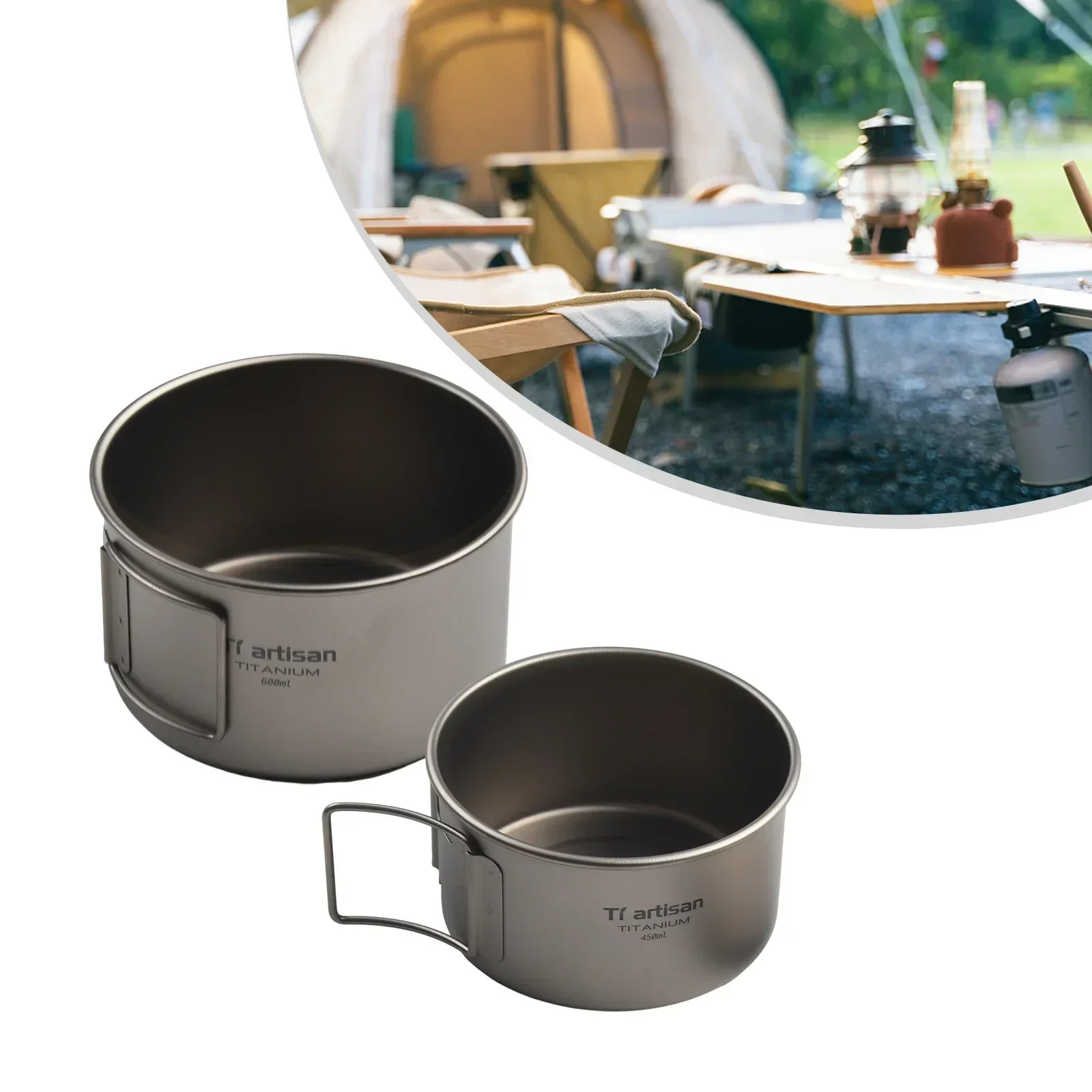 접이식 손잡이가 있는 티타늄 그릇, 캠핑 그릇, 뚜껑  - Camping Cooking Wok 리뷰 및 가격