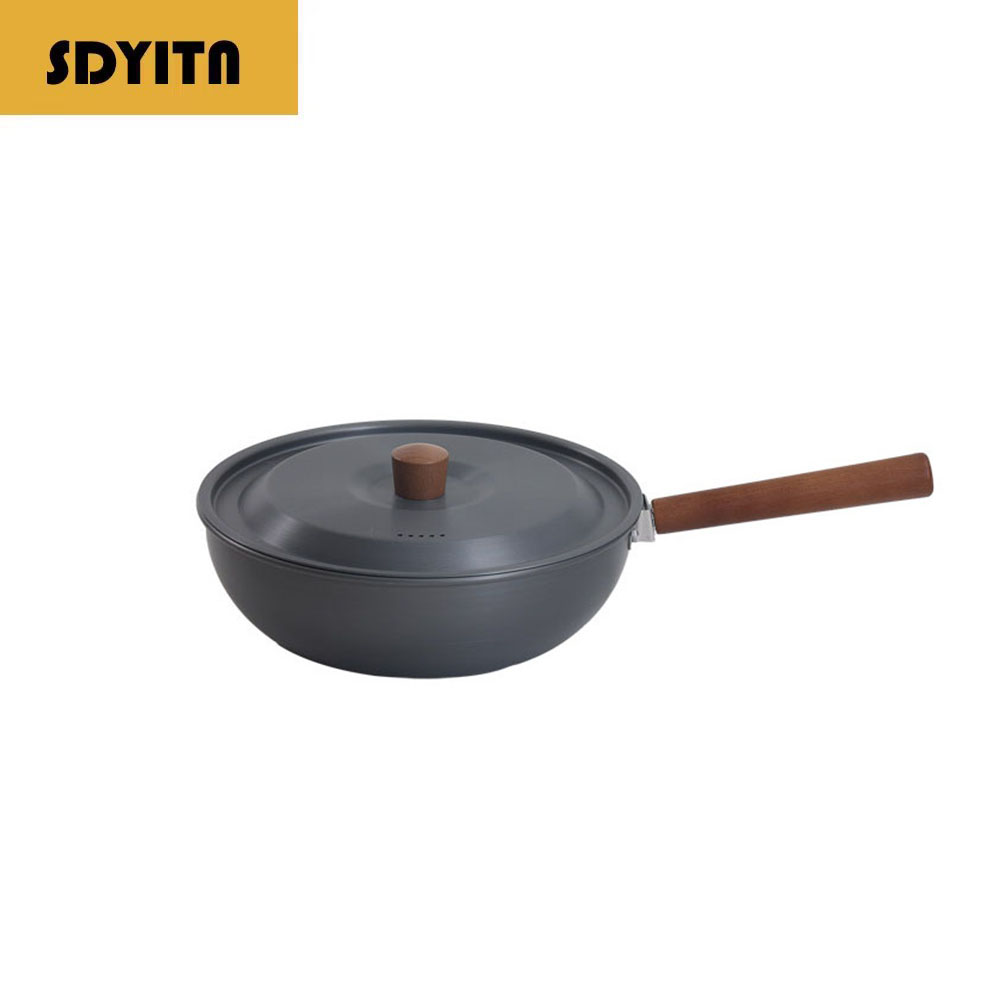분리 가능한 단단한 나무 손잡이가 있는 야외용 알루미늄 - Camping Cooking Wok 리뷰 및 가격