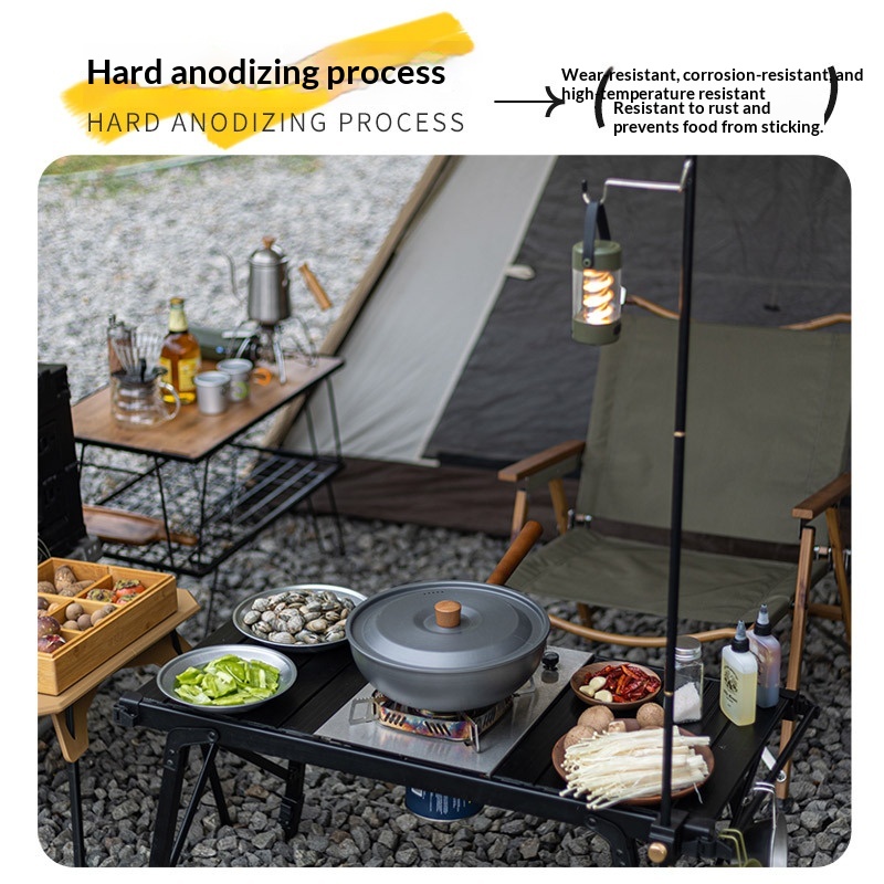 분리 가능한 단단한 나무 손잡이가 있는 야외용 알루미늄 - Camping Cooking Wok 리뷰 및 가격