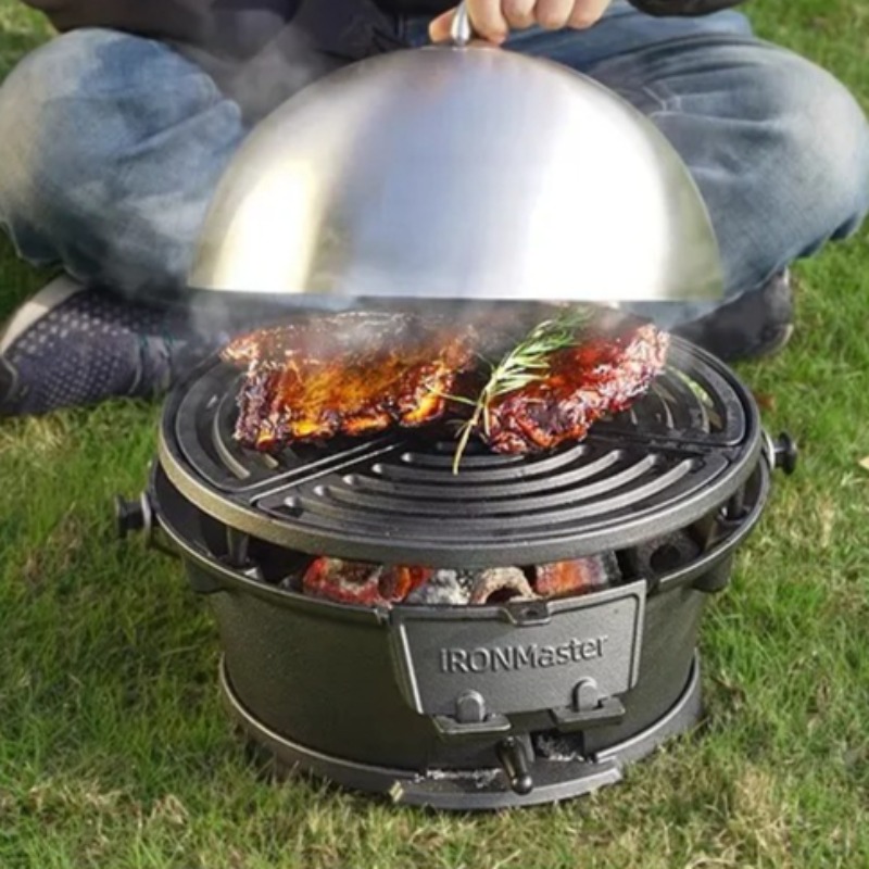 원형 숯불 그릴, 식품 안전 주철 바베큐 그릴 (야외, - Camping Cooking Cast Iron 리뷰 및 가격