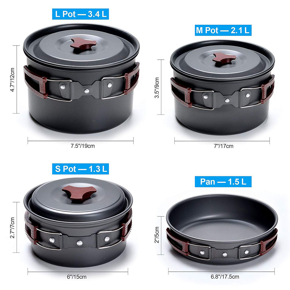 야외 캠핑 조리기구 키트, 논스틱 캠핑 팬, 경량 요리 - Camping Cooking Rice 리뷰 및 가격