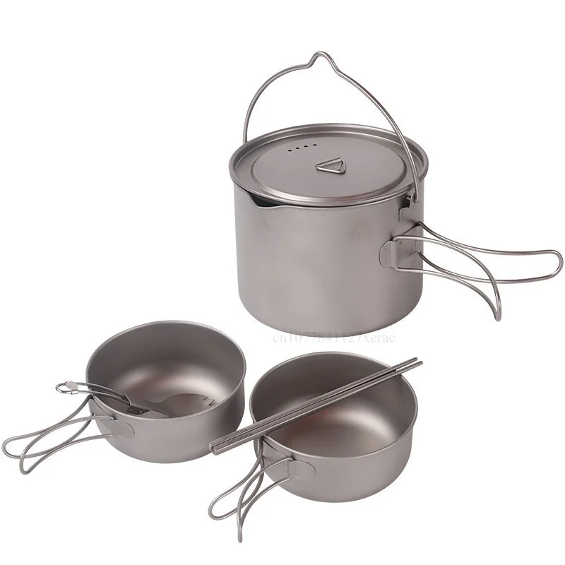 순수 티타늄 캠핑 조리기구 세트 500ml 600ml  - Camping Hanging Cooking Pot 리뷰 및 가격