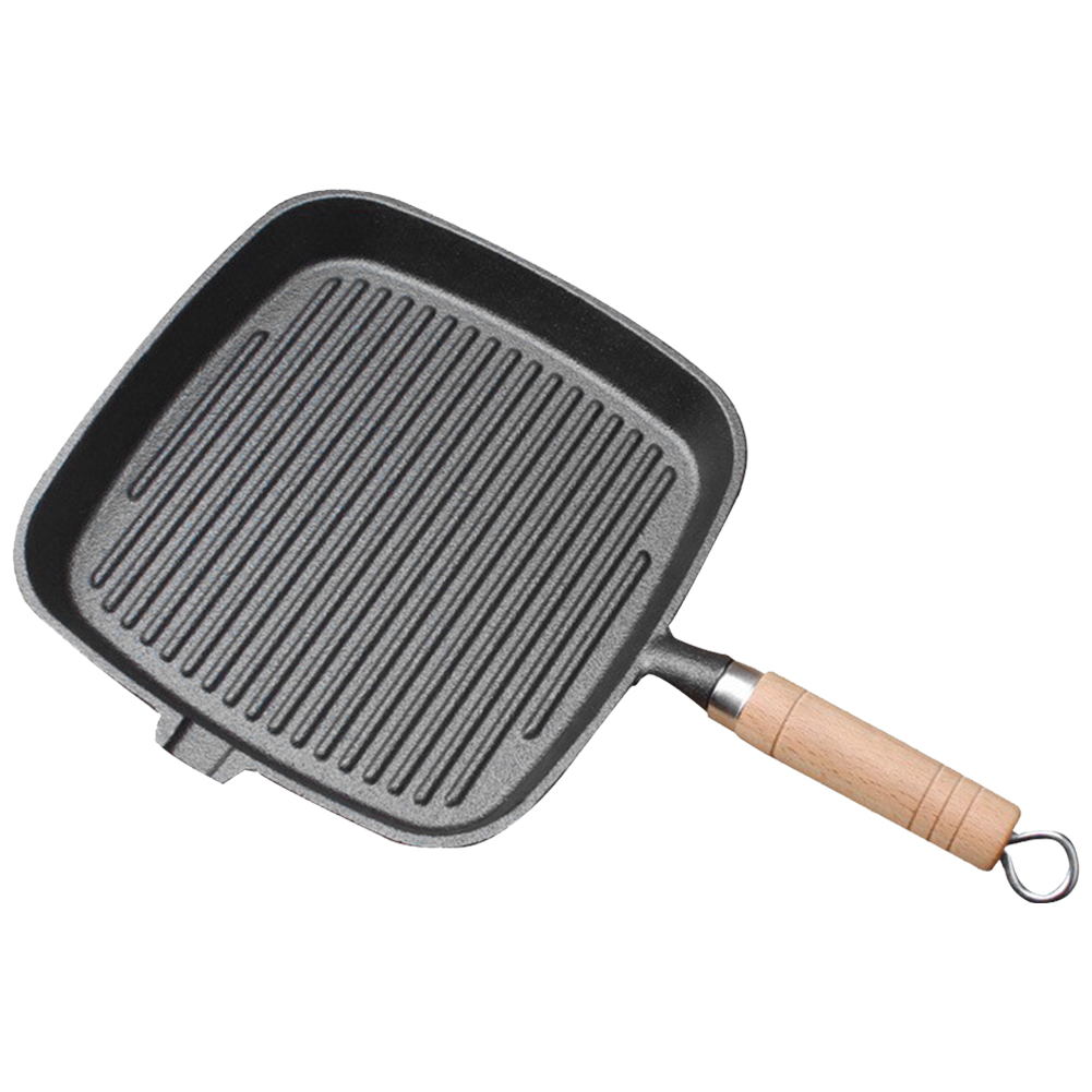 나무 손잡이가 있는 철제 프라이팬, 코팅되지 않은 논스 - Camping Cooking Cast Iron 리뷰 및 가격