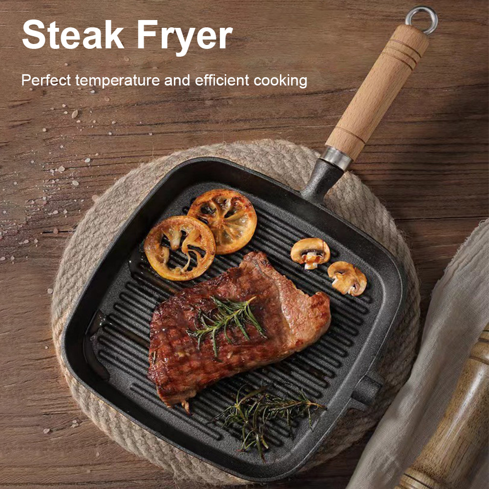 나무 손잡이가 있는 철제 프라이팬, 코팅되지 않은 논스 - Camping Cooking Cast Iron 리뷰 및 가격